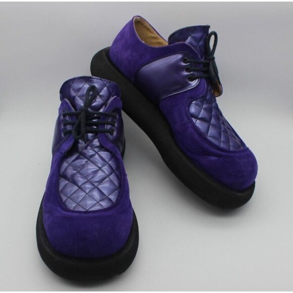 John Fluevog by Dynamic avant-garde quilted leather retro hover creepers shoes - Picture 2 of 16